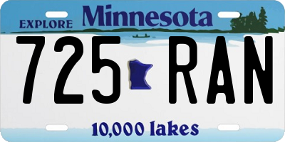 MN license plate 725RAN