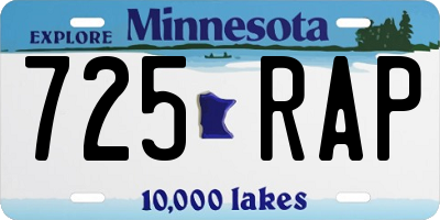 MN license plate 725RAP
