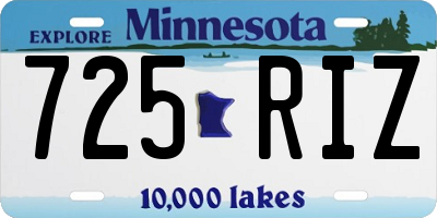 MN license plate 725RIZ