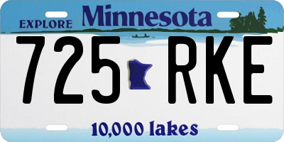 MN license plate 725RKE