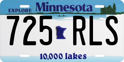 MN license plate 725RLS