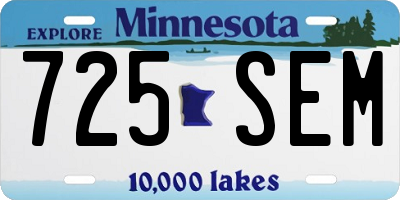 MN license plate 725SEM