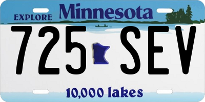 MN license plate 725SEV