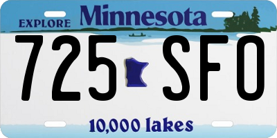 MN license plate 725SFO