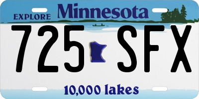MN license plate 725SFX
