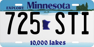MN license plate 725STI