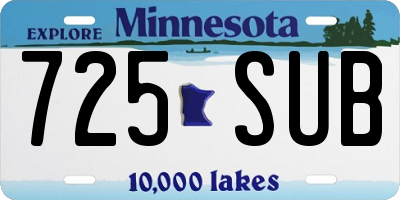 MN license plate 725SUB