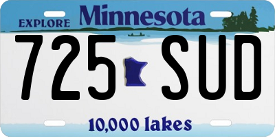 MN license plate 725SUD