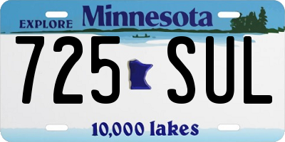 MN license plate 725SUL