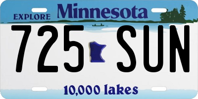 MN license plate 725SUN