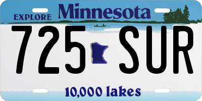 MN license plate 725SUR