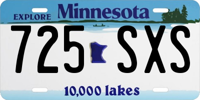 MN license plate 725SXS