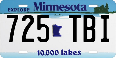 MN license plate 725TBI