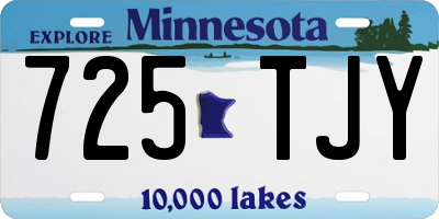 MN license plate 725TJY