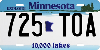MN license plate 725TOA