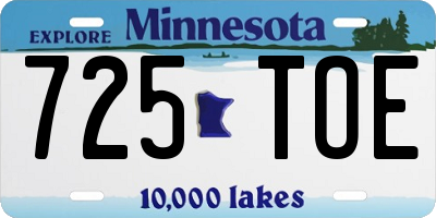 MN license plate 725TOE