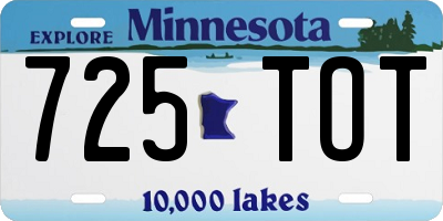 MN license plate 725TOT