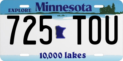 MN license plate 725TOU