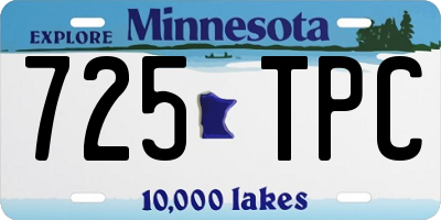 MN license plate 725TPC
