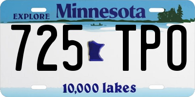 MN license plate 725TPO