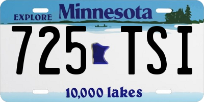 MN license plate 725TSI