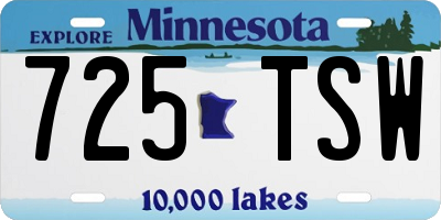 MN license plate 725TSW