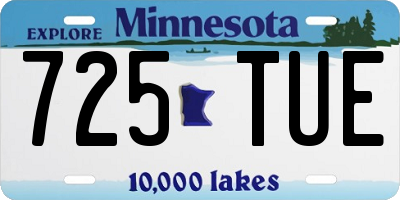 MN license plate 725TUE