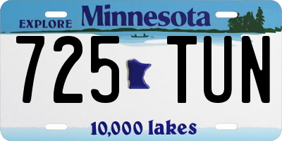 MN license plate 725TUN