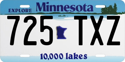 MN license plate 725TXZ