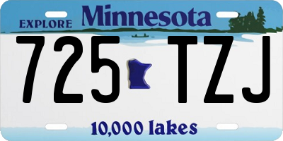 MN license plate 725TZJ