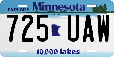 MN license plate 725UAW