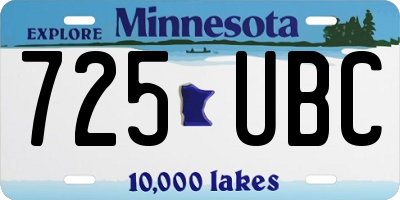 MN license plate 725UBC
