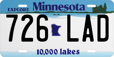 MN license plate 726LAD