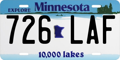 MN license plate 726LAF