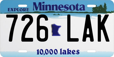 MN license plate 726LAK