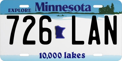 MN license plate 726LAN