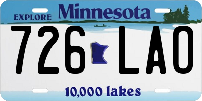 MN license plate 726LAO