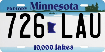 MN license plate 726LAU