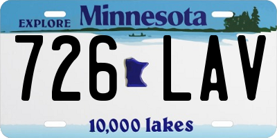 MN license plate 726LAV