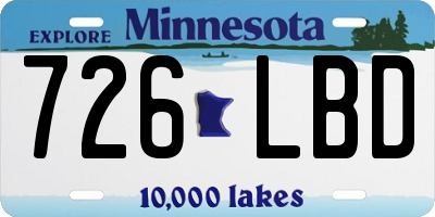 MN license plate 726LBD