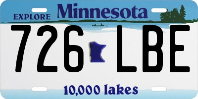 MN license plate 726LBE