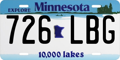 MN license plate 726LBG