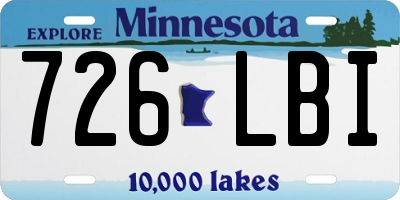 MN license plate 726LBI