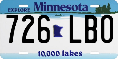 MN license plate 726LBO