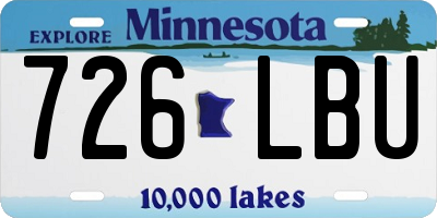 MN license plate 726LBU