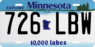 MN license plate 726LBW