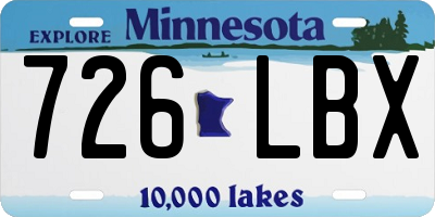 MN license plate 726LBX