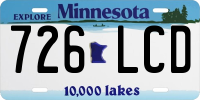 MN license plate 726LCD