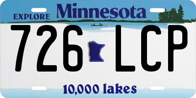 MN license plate 726LCP