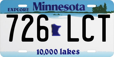 MN license plate 726LCT